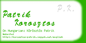 patrik korosztos business card