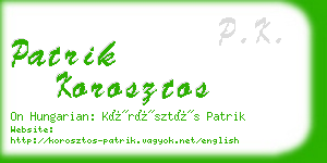 patrik korosztos business card